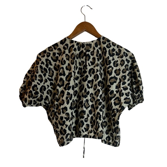 Zara 100% cotton animal‎ print crop top. Size medium - Picture 8 of 8